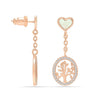 925 Sterling Silver Rose Gold-Plated Mother of Pearl CZ Tree of Life Drop Dangler Earrings for Women Teen