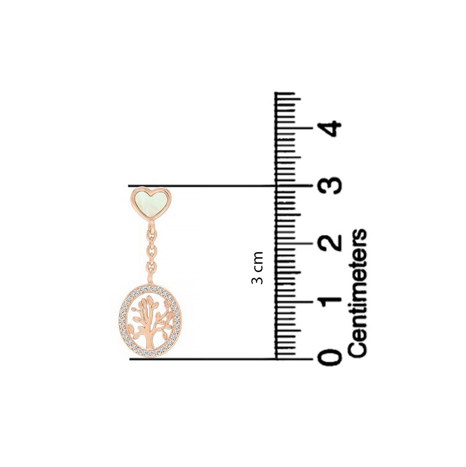 925 Sterling Silver Rose Gold-Plated Mother of Pearl CZ Tree of Life Drop Dangler Earrings for Women Teen