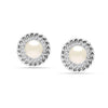 925 Sterling Silver Twist Cubic Zirconia Pearl Micro Pave Stud Earrings for Women Teen