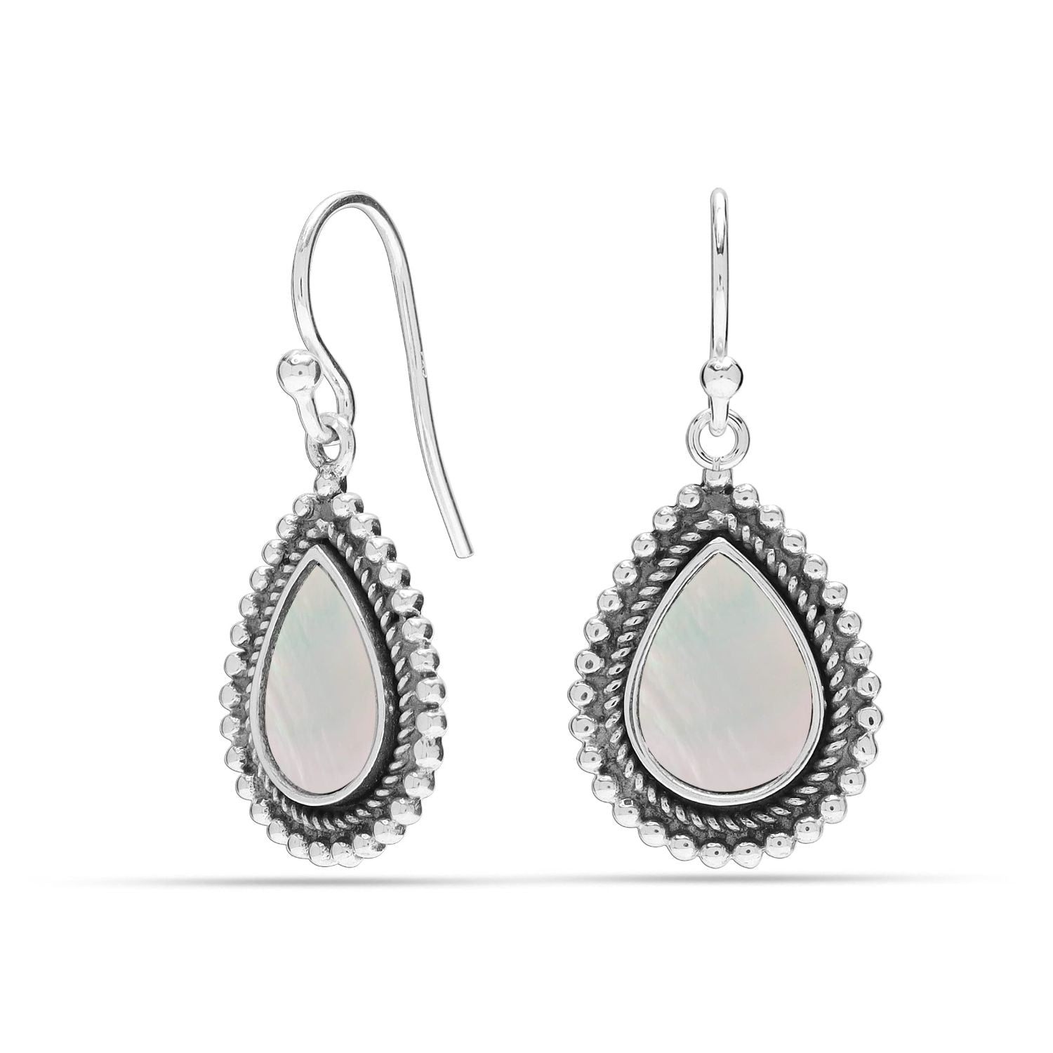 925 Sterling Silver Antique Mother of Pearl Drop Earrings for Women Teen