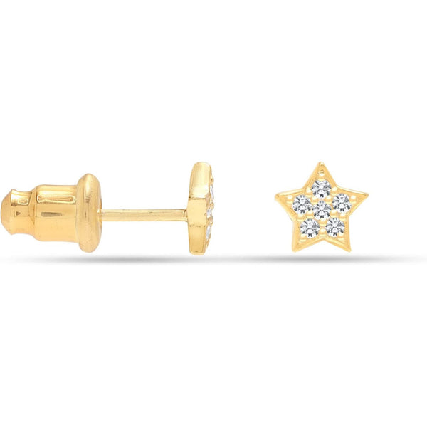 925 Sterling Silver CZ Star Stud Earrings for Men