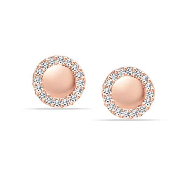 925 Sterling Silver Rose Gold Plated Stud Earrings for Women Teen CZ Hypoallergenic Studs Earring for Girls