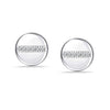 925 Sterling Silver Round Disc CZ Stud Earrings for Women and Girls