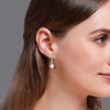 925 Sterling Slilver CZ Hypoallergenic Pearl Drop Dangle Earrings for Women