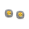 925 Sterling Silver Created Citrine Stud Earrings for Women and Girls