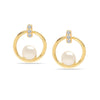 925 Sterling Silver 14K Gold Stud Hoop Earrings for Women Hypoallergenic Pearl Earring for Teen