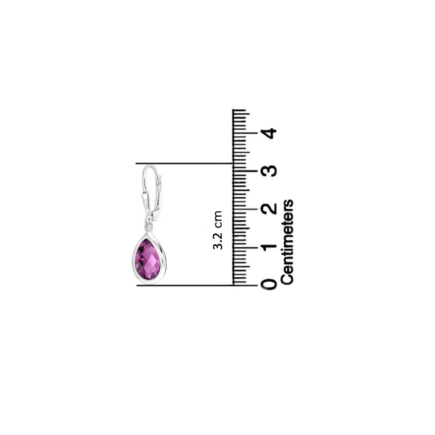 925 Sterling Silver Birthstone Leverback Drop Earrings for Women and Girls