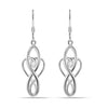 925 Sterling Silver Celtic Knot French Wire Drop Dangle Earrings for Women and Girls