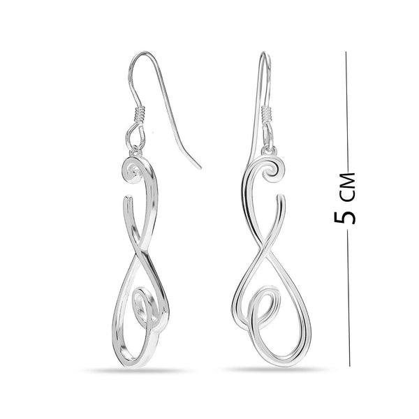 925 Sterling Silver Knot French Wire Drop Dangle Earrings for Women and Girls