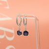 925 Sterling Silver Blue Sapphire Gemstone Birthstone CZ Leverback Earring for Women