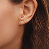 925 Sterling Silver Small Multi Zirconia Crown Stud Earrings for Teen