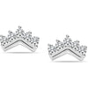 925 Sterling Silver Small Multi Zirconia Crown Stud Earrings for Teen