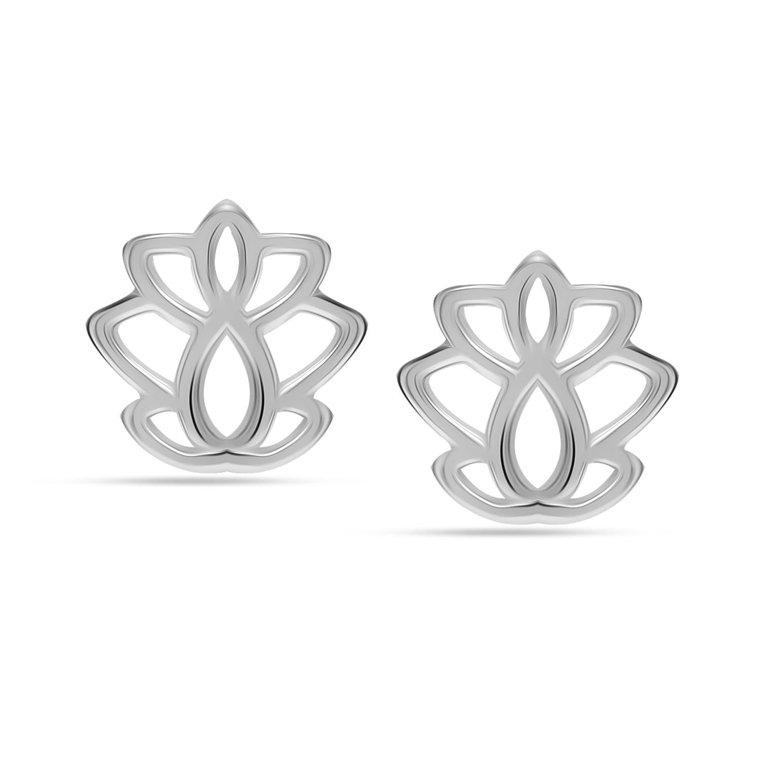 925 Sterling Silver Small Floral Lightweight Italian Design Lotus Flower Stud Earrings for Women Teen