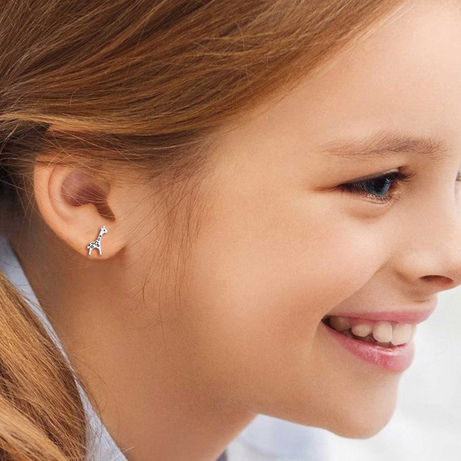 925 Sterling Silver Small Lightweight Animals Stud Earrings for Kids