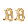 925 Sterling Silver 14K Gold Plated Italian Design Clip-On Omega Back Stud Earrings for Women Teen