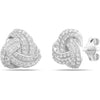 925 Sterling Silver Love-Knot CZ Stud Earrings for Women