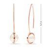 925 Sterling Silver 14K Rose Gold Plated Simulated Pearl French Wire Drop Dangle Hook Earrings for Women