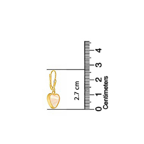 925 Sterling Silver 14K Gold-Plated Mother Of Pearl Heart Leverback Drop Dangle Earrings for Women Teen