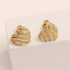 925 Sterling Silver 14K Gold Plated Heart with Pave CZ Stud Earring for Women Teen