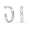 925 Sterling Silver Italian Chain Link C Hoop Earrings for Women Teen