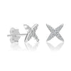 925 Sterling Silver Cubic Zirconia Stunning Shine Star Stud Earrings for Women