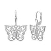 925 Sterling Silver Hypoallergenic Filigree Butterfly Leverback Drop Dangle Earrings for Women