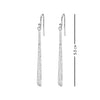 925 Sterling Silver Minimal Long Verticle Bar Hypoallergenic Handmade Textured Stick Drop Dangle Earrings for Women