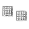 925 Sterling Silver Classic Micro Pave Cubic Zirconia Square Shape Stud Earrings for Men