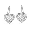 925 Sterling Silver Handmade Hammered Braided Heart Drop Dangle Earrings for Women