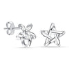 925 Steling Silver Star Outline Knot Design Stud Earrings for Women