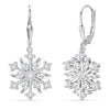 925 Sterling Silve Cubic Zircon Snowflake Leverback Drop Dangle Earrings for Women