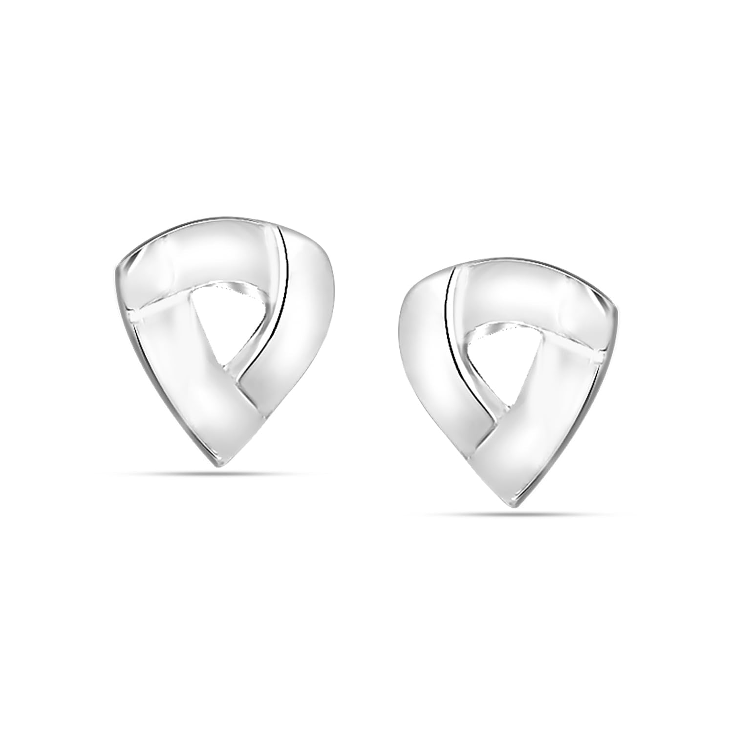 925 Steling Silver Love Knot Triangle Stud Earrings for Women