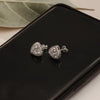 925 Sterling Silver CZ Halo Triangle Stud Earrings for Men