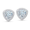 925 Sterling Silver CZ Halo Triangle Stud Earrings for Men