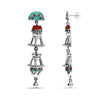 925 Sterling Silver Oxidized Enamel Dangler Earrings for Women and Girls