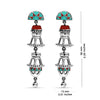 925 Sterling Silver Oxidized Enamel Dangler Earrings for Women and Girls