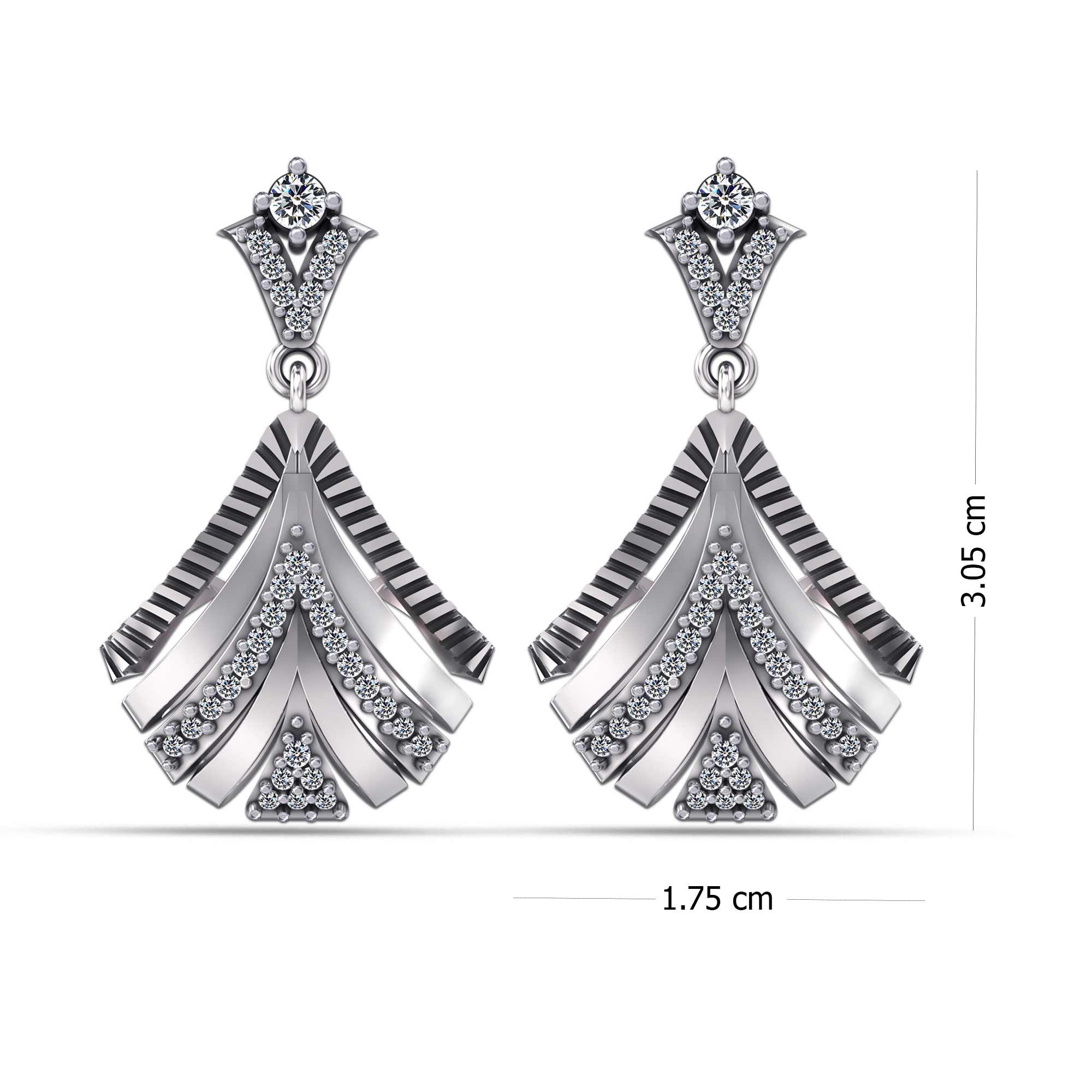 925 Sterling Silver Designer White Cz Dangler Earrings for Women and Girls