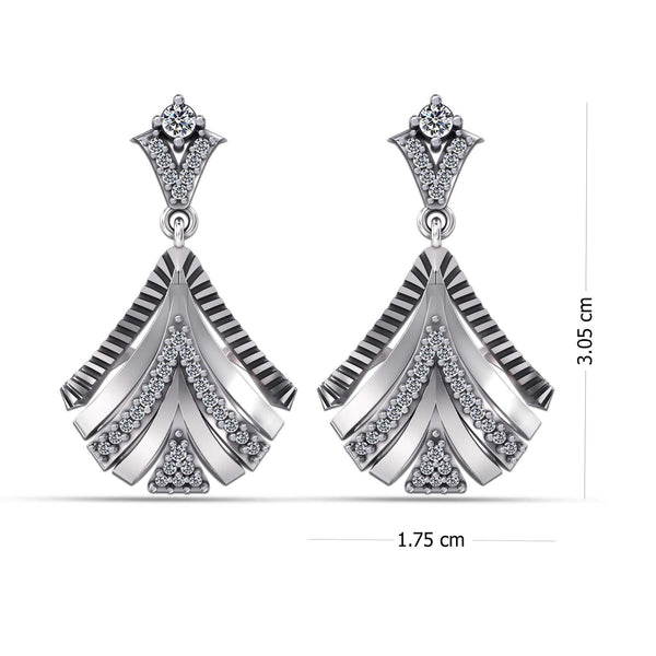 925 Sterling Silver Designer White Cz Dangler Earrings for Women and Girls