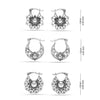 925 Sterling Silver Small Set of 3 Pair Antique Filigree Hoop Earrings for Women Teen