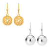 925 Sterling Silver Filigree Ball Leverback Dangle Earring for Women Teen