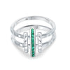 925 Sterling Silver Turquoise Three Bar Handmade Ring for Women