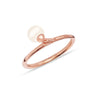 925 Sterling Silver Rose Gold Pearl Finger Ring for Women & Girls