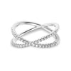 925 Sterling Silver X Criss Cross Stackable CZ Eternity Engagement Wedding Band Ring for Women Teen