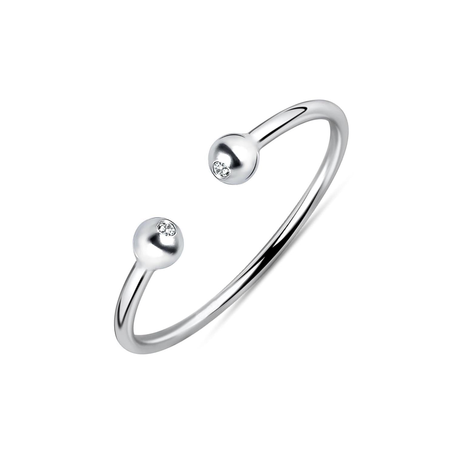 925 Sterling Silver Adjustable Tiny Balls Knuckle Stacking Beautiful Double Ball Bead Open Circle Finger Rings for Women Teen