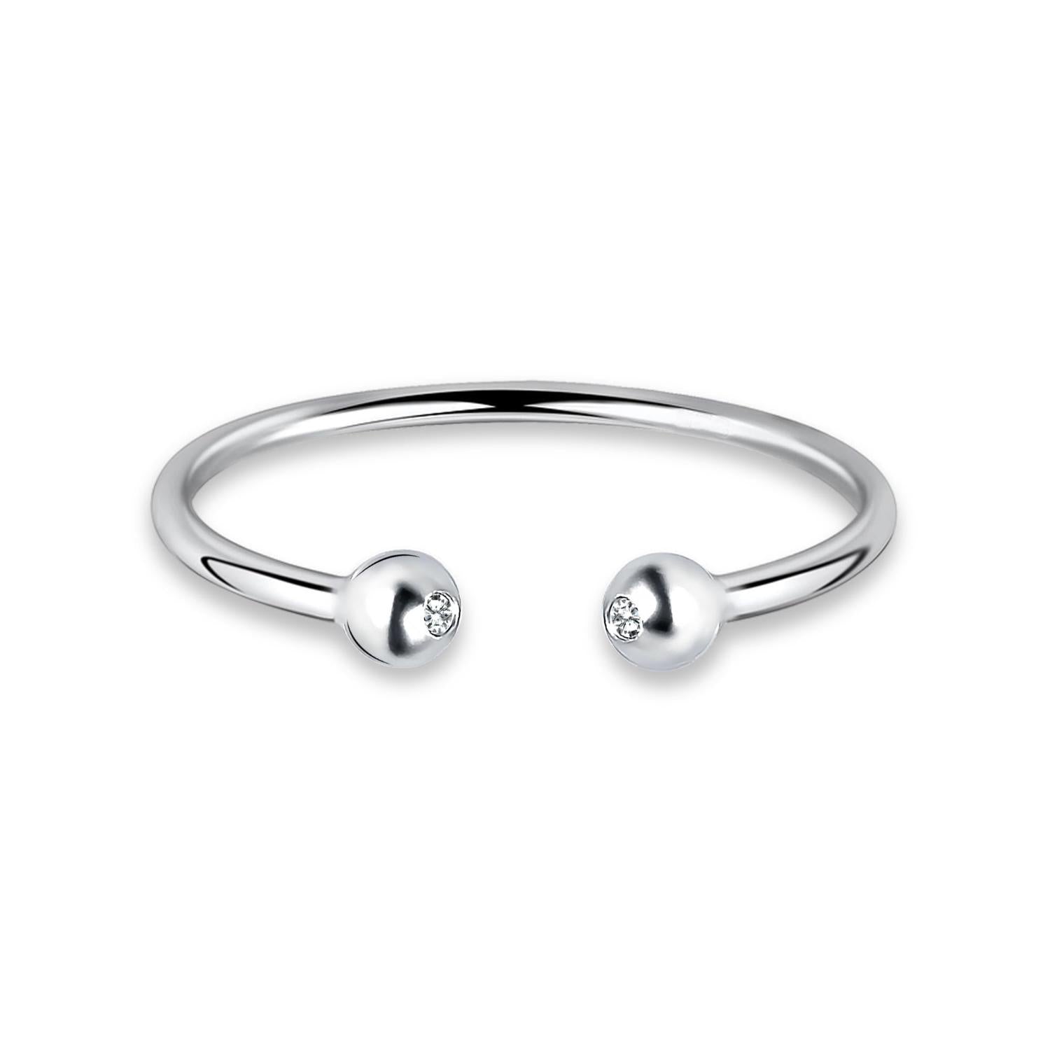 925 Sterling Silver Adjustable Tiny Balls Knuckle Stacking Beautiful Double Ball Bead Open Circle Finger Rings for Women Teen