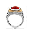 925 Sterling Silver Antique Two Tone Garnet Stone Ring for Men and Boys