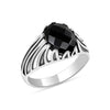 925 Sterling Silver Handmade Black Onyx Gemstone Ring for Men