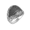 925 Sterling Silver Handmade Black CZ Studded Ring for Men