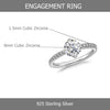 925 Sterling Silver Zirconia Classic Engagement Wedding Band Finger Ring for Women