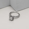 925 Sterling Silver Cubic Zirconia Cushion Cut Promise Engagement Band Finger Rings for Women